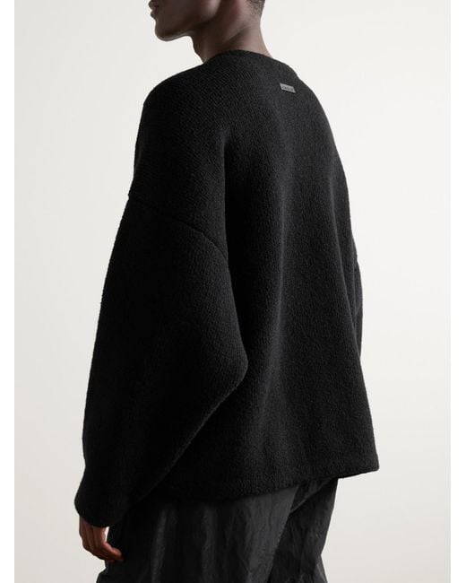 Fear Of God Oversized-Pullover aus Bouclé aus einer Schurwollmischung mit Intarsienmotiv in Black für Herren