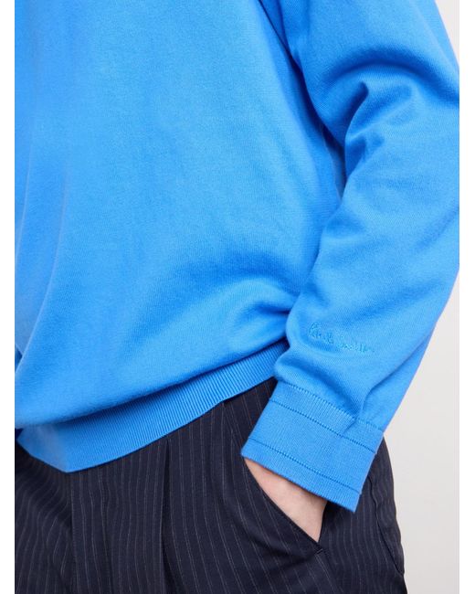 Paul Smith Blue Organic Cotton Sweater for men