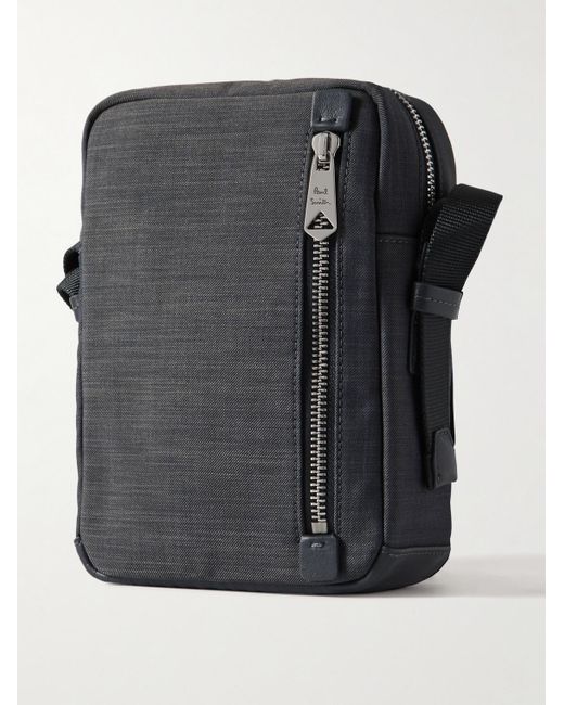 Paul Smith Black Leather-trimmed Twill Messenger Bag for men