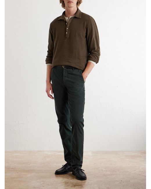 Massimo Alba Brown Raya Cotton And Cashmere-Blend Polo Shirt for men