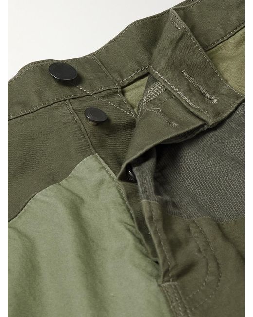 John Elliott Green Straight-Leg Patchwork Jeans for men