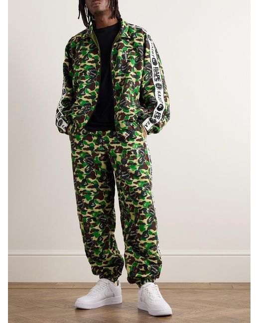 SAINT Mxxxxxx Green Bape Camouflage-Print Twill Zip-Up Jacket for men