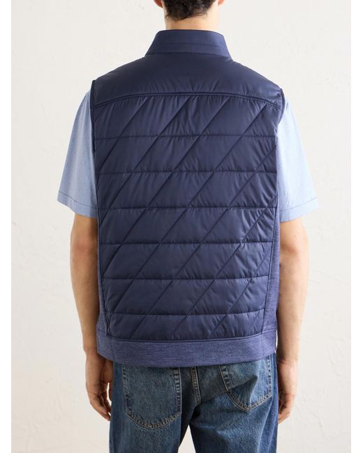 Peter Millar Blue Walker Quilted Shell Vest for men
