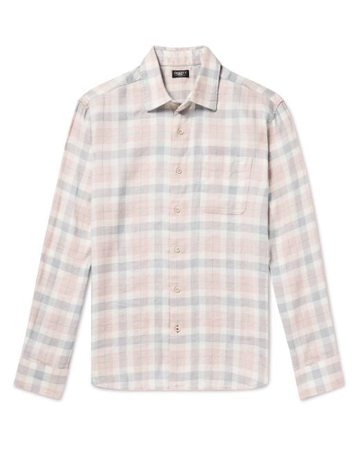 Faherty Brand White The Weekend Checked Linen-blend Shirt for men