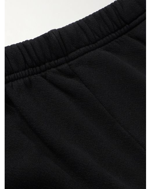 Les Tien Black Tapered Garment-dyed Cotton-jersey Sweatpants for men
