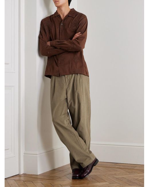 Kardo Natural Antonio Straight-Leg Cotton-Corduroy Trousers for men