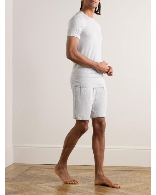 Calvin Klein White Wide-leg Stretch-modal Jersey Pyjama Shorts for men