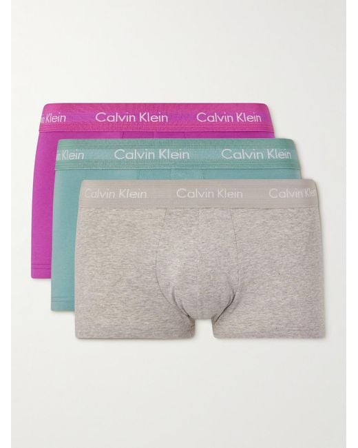 Calvin Klein Three-pack Stretch-cotton Boxer Briefs for Men