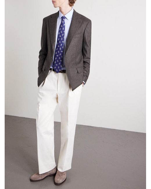 J. Mueser Black Waverly Puppytooth Wool Suit Jacket for men