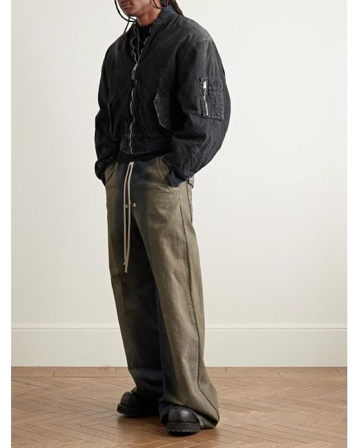 Balenciaga Black Distressed Denim Bomber Jacket for men