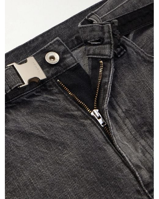 Sacai Gray Beyondexx Wide-leg Belted Distressed Jeans for men
