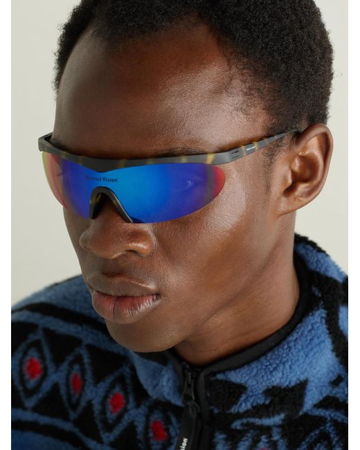 District Vision Blue Koharu Eclipse D-Frame Polycarbonate Mirrored Sunglasses for men