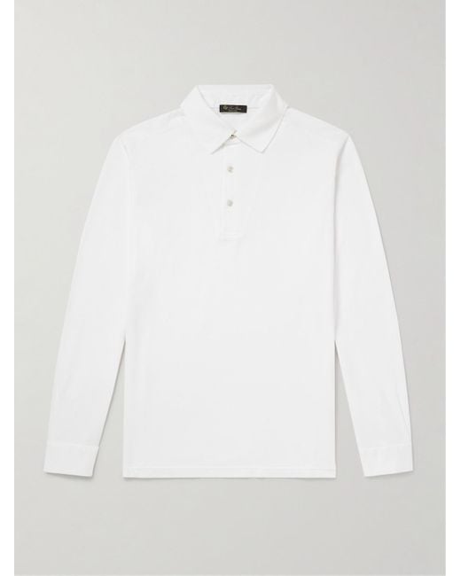 Loro Piana White Cotton-piqué Polo Shirt for men