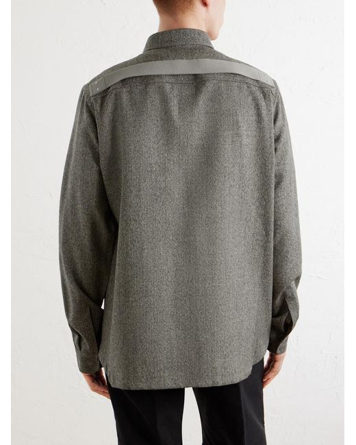 Rick Owens Gray Mélange Wool Overshirt for men
