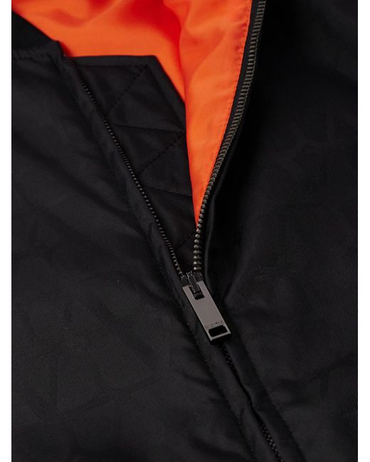 Valentino Garavani Black Toile Iconograph Logo-jacquard Shell Bomber Jacket for men