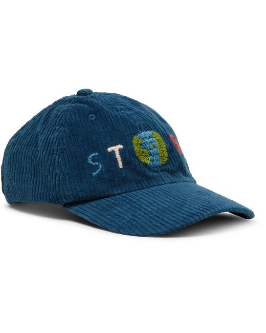 STORY mfg. Blue Logo-embroidered Organic Cotton-corduroy Baseball Cap for men