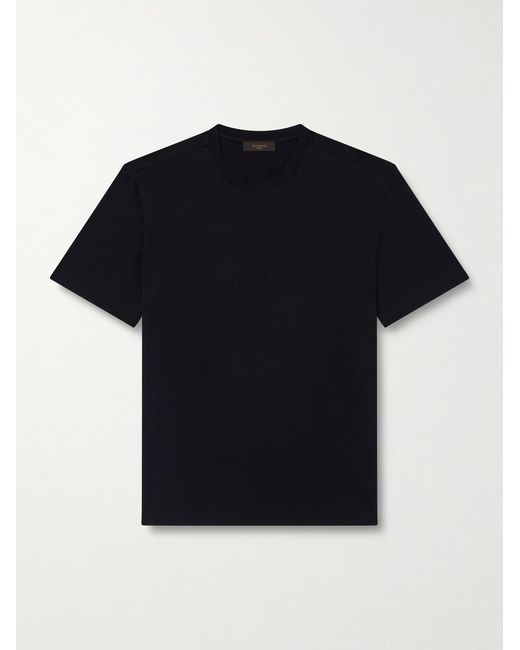 Slowear Black Cotton And Silk-Blend Jersey T-Shirt for men
