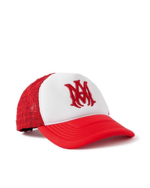 Amiri Ma Logo-Embroidered Scuba And Mesh Trucker Cap for men