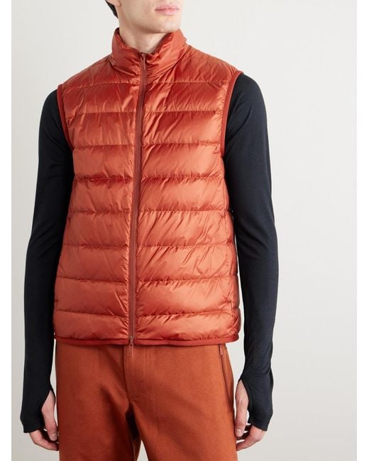 Zegna Red Convertible Leather-Trimmed Cashmere Down Hooded Ski Jacket for men
