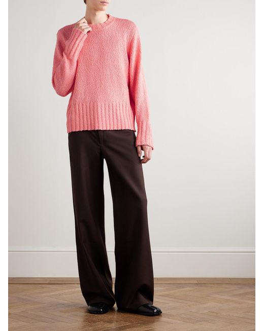 Orville Cotton-Blend Bouclé Sweater di Séfr in Pink da Uomo