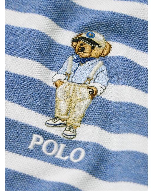 Polo Ralph Lauren Schmal geschnittenes Polohemd aus gestreiftem Baumwoll-Piqué mit Logostickerei in Blue für Herren