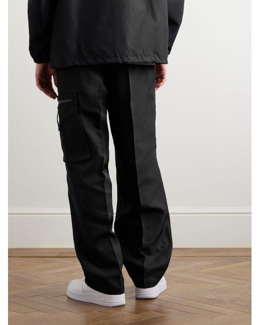 Nike Black Sportswear Tech Pack Straight-leg Drill Trousers for men