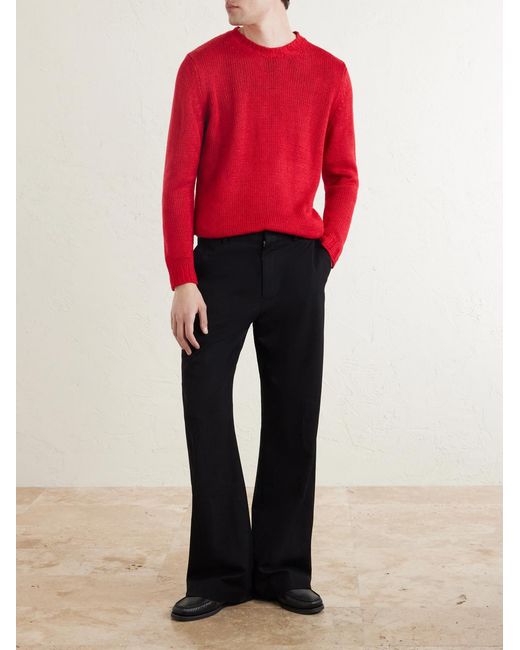 Saman Amel Red Gio Silk Sweater for men