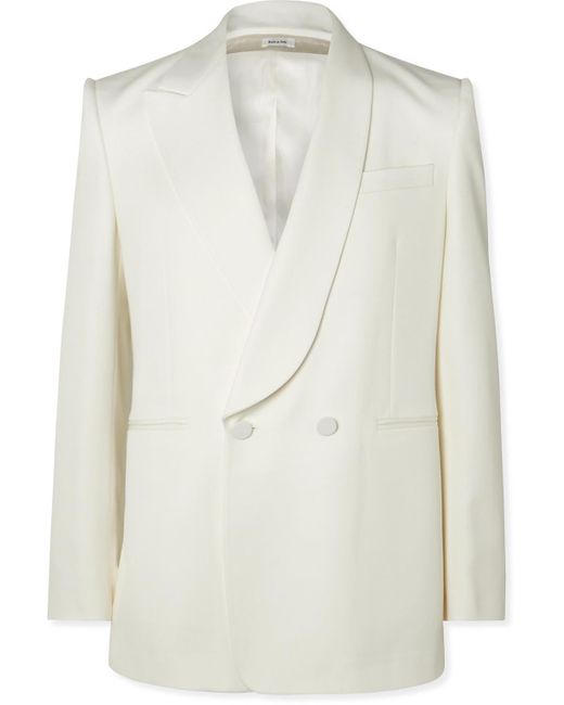 Alexander McQueen White Double-breasted Wool-twill Suit Jacket for men