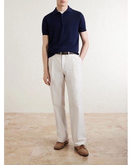 Canali Blue Cotton Polo Shirt for men