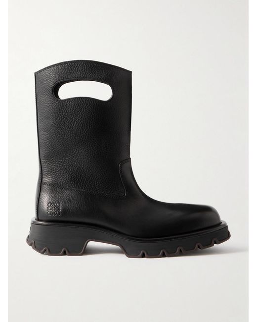Loewe Black Bobby Bag Cutout Leather Desert Boots for men