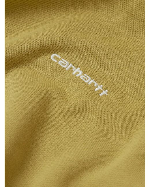 Carhartt Yellow Logo-embroidered Cotton-blend Jersey Hoodie for men