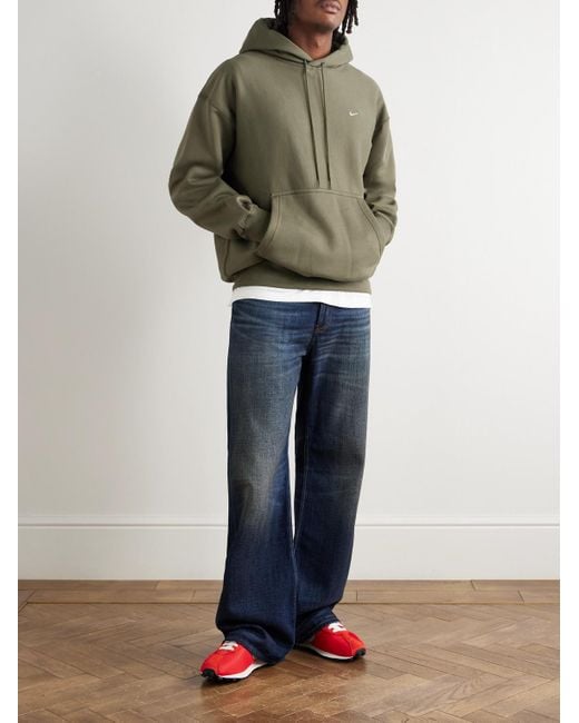 Nike Solo Swoosh Hoodie aus Jersey aus einer Baumwollmischung mit Logostickerei in Green für Herren