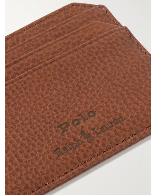 Portacarte in pelle zigrinata di Polo Ralph Lauren in Brown da Uomo