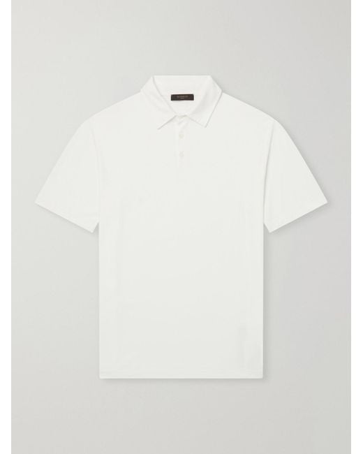Slowear White Incotex Zanone Slim-Fit Icecotton Polo Shirt for men