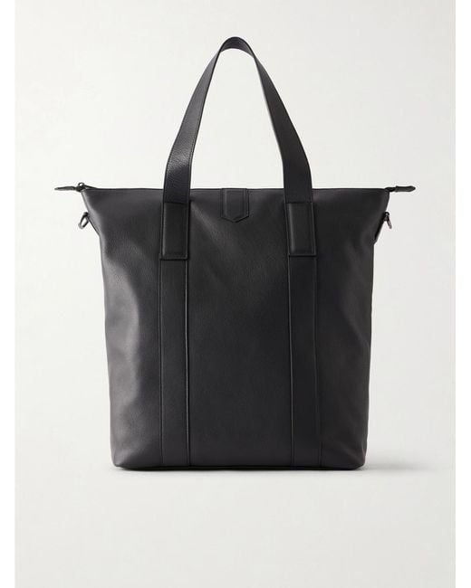Canali Black Full-Grain Leather Tote for men