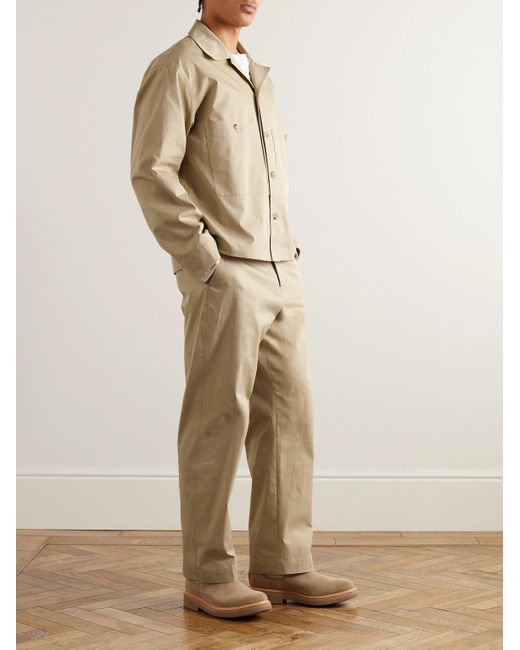 LE17SEPTEMBRE Natural Straight-leg Cotton-blend Twill Trousers for men