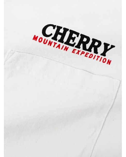 T-shirt in jersey di cotone tinta in capo con logo Mountain Expedition di CHERRY LA in White da Uomo