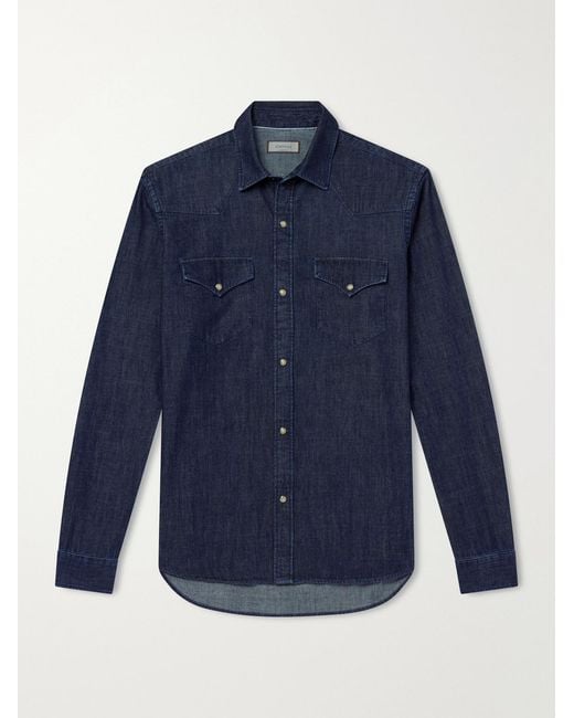 Canali Blue Denim Shirt for men