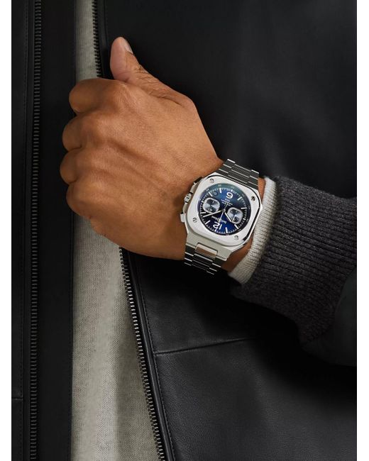 Bell & Ross Black Br 05 Automatic Chronograph 42Mm Stainless Steel Watch, Ref. No. Br05C-Bu-St/Sst for men
