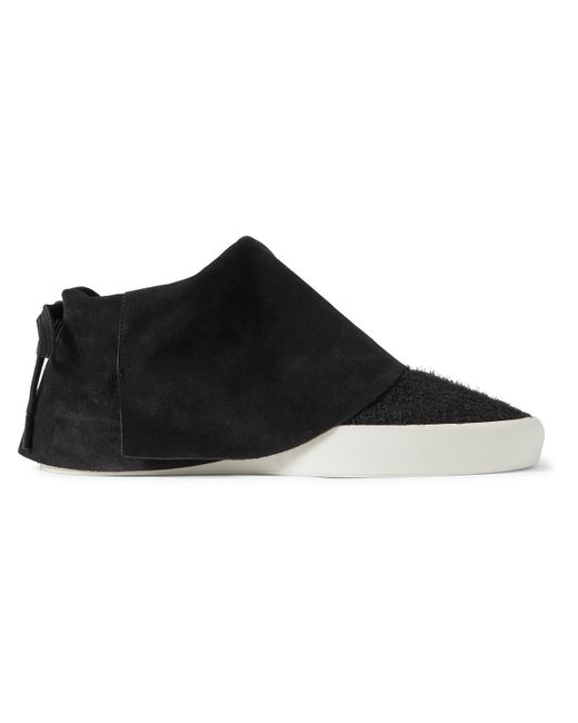 Fear Of God Black Moc Low Layered Distressed Suede Sneakers for men