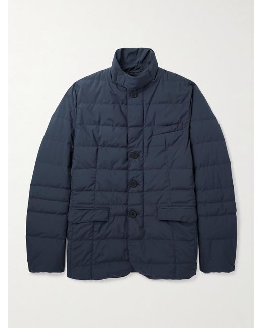 Herno Blue Quilted Shell Down Jacket for men