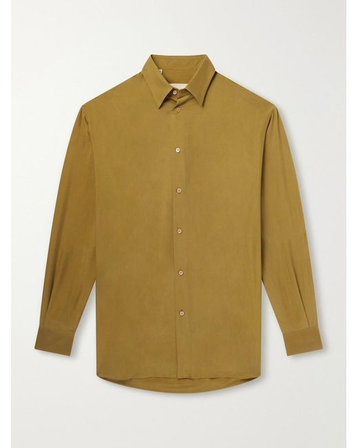 Valentino Garavani Green Silk Shirt for men