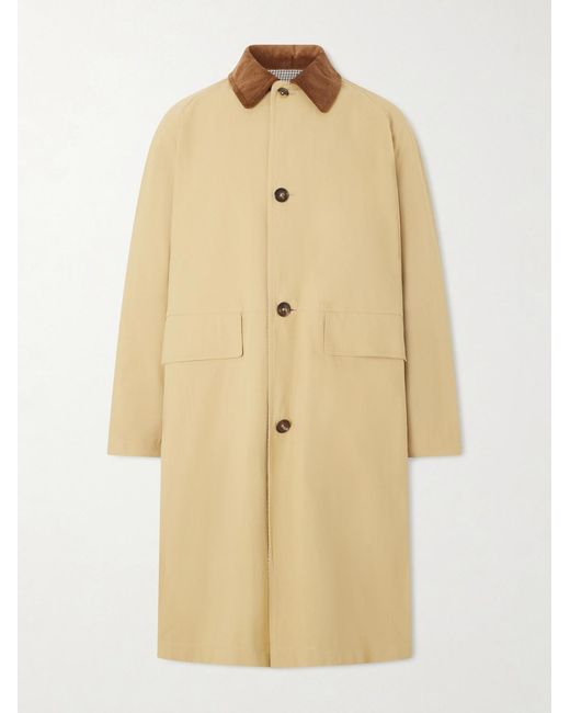 Drake's Natural Reversible Corduroy-Trimmed Cotton And Linen-Blend Jacket for men