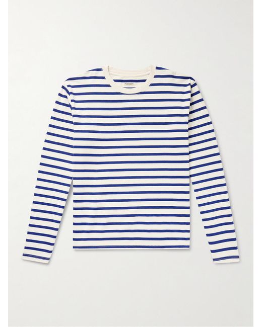 Kapital Blue Printed Striped Cotton-jersey T-shirt for men