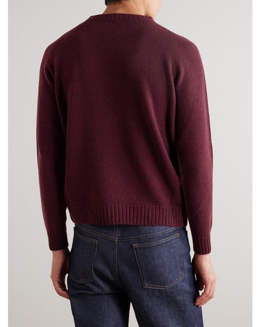 John Smedley Purple Norfolk Recycled-Cashmere And Merino Wool-Blend Sweater for men