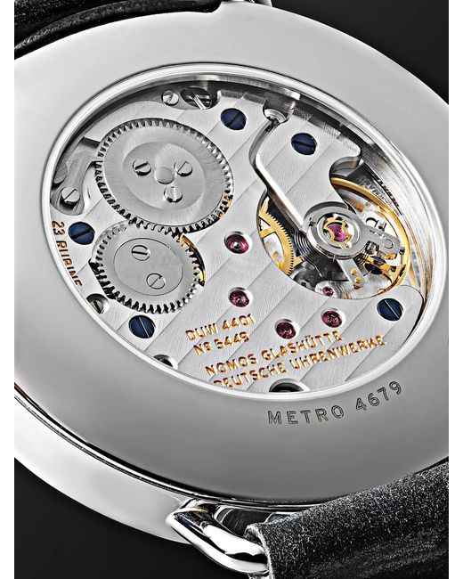 Nomos Black Metro Datum Gangreserve Stainless Steel Watch, Ref. 1101 for men