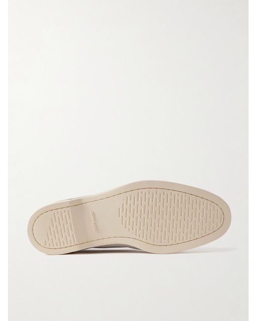 John Lobb White Pace Suede Loafers for men