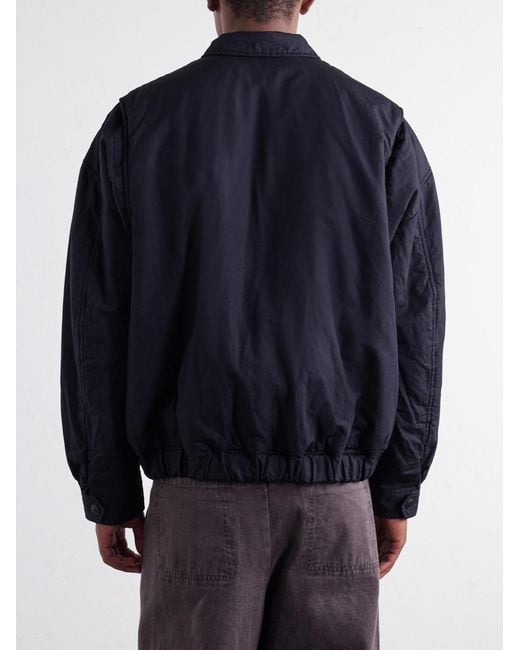 Casey Casey Blue Meaux Cotton And Linen-Blend Zip-Up Jacket for men