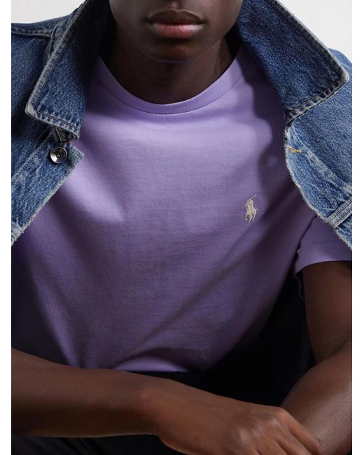 Polo Ralph Lauren Purple Logo-embroidered Cotton-jersey T-shirt for men