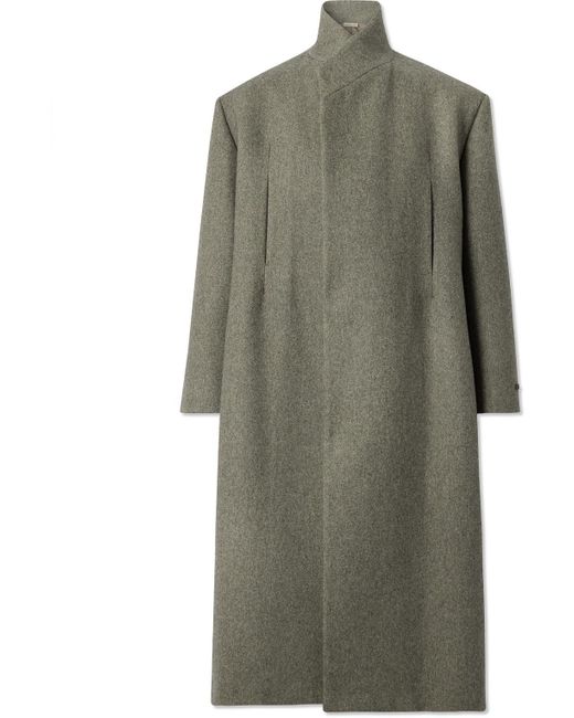 Fear Of God Green Virgin Wool And Cotton-blend Overcoat for men